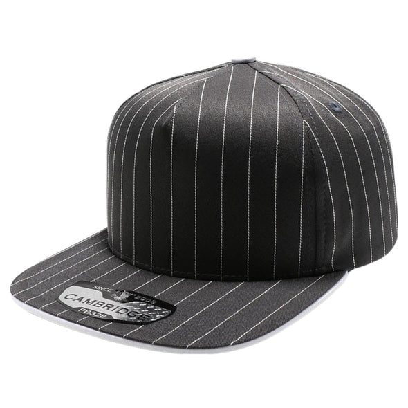 PB328 5-Panel Pinstripe Snapback Hat (D.Gray/White)