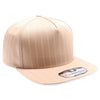 PB328 5-Panel Pinstripe Snapback Hat (Khaki/White)