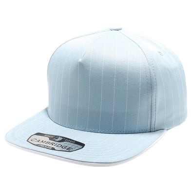 PB328 5-Panel Pinstripe Snapback Hat (Sky/White)