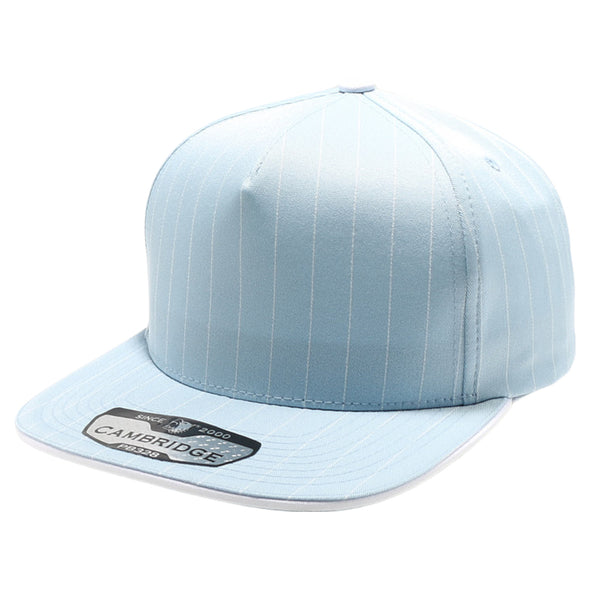 PB328 5-Panel Pinstripe Snapback Hat (Sky/White)