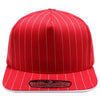 PB328 5-Panel Pinstripe Snapback Hat (Red/White)