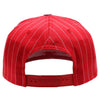 PB328 5-Panel Pinstripe Snapback Hat (Red/White)