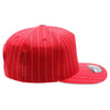 PB328 5-Panel Pinstripe Snapback Hat (Red/White)