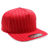 PB328 5-Panel Pinstripe Snapback Hat (Red/White)