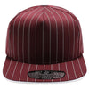 PB328 5-Panel Pinstripe Snapback Hat (Burgundy/White)