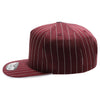 PB328 5-Panel Pinstripe Snapback Hat (Burgundy/White)