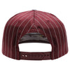 PB328 5-Panel Pinstripe Snapback Hat (Burgundy/White)