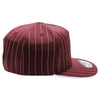 PB328 5-Panel Pinstripe Snapback Hat (Burgundy/White)