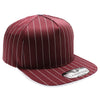 PB328 5-Panel Pinstripe Snapback Hat (Burgundy/White)