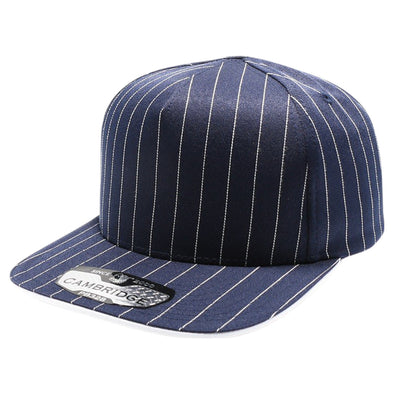 PB328 5-Panel Pinstripe Snapback Hat (Navy/White)