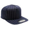 PB328 5-Panel Pinstripe Snapback Hat (Navy/White)