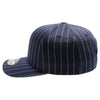 PB327 6-Panel Pinstripe Snapback Hat (Navy/White)