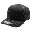 PB327 6-Panel Pinstripe Snapback Hat (Black/White)