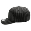 PB327 6-Panel Pinstripe Snapback Hat (Black/White)