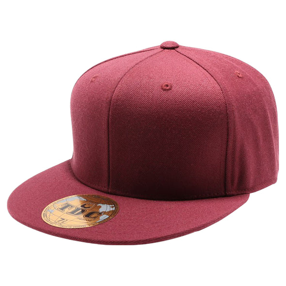 PB5000 TDC PitBull On-Field Wool Blend Flat Fitted Hats [Burgundy]