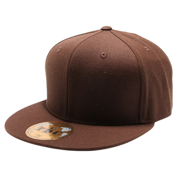 PB5000 TDC PitBull On-Field Wool Blend Flat Fitted Hats [Brown]