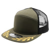 PB304 Pitbull Cambridge 6 Panel Camper Bay Leaf Trucker [Olive/Black]