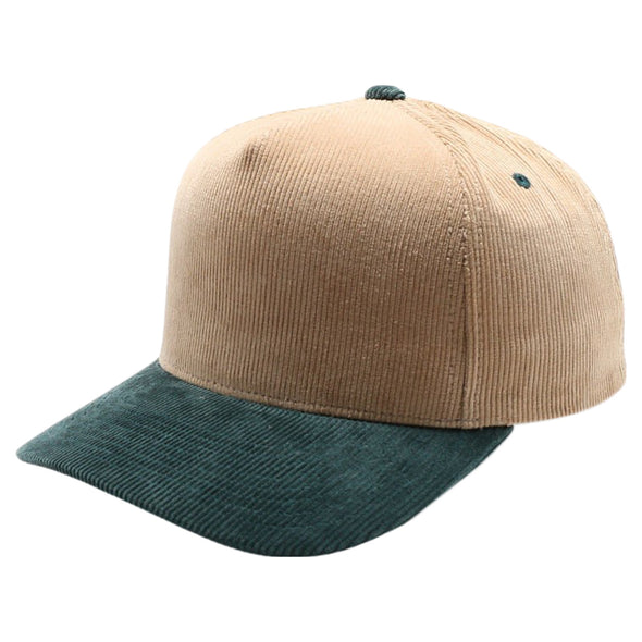 PB331 Five Panel Two-Tone Corduroy High Frame [D.Beige/D.Green]