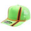 PB225R Five Panel Neon Reflective High Frame Meshback with Rope [Neon Green/Orange]