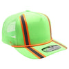 PB225R Five Panel Neon Reflective High Frame Meshback with Rope [Neon Green/Orange]