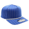 PB328R 5-Panel Pinstripe Snapback With Rope (Royal/White)