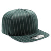 PB328 5-Panel Pinstripe Snapback Hat (D.Green/White)