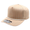 PB328R 5-Panel Pinstripe Snapback With Rope (Khaki/White)