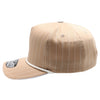 PB328R 5-Panel Pinstripe Snapback With Rope (Khaki/White)