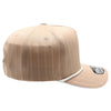 PB328R 5-Panel Pinstripe Snapback With Rope (Khaki/White)