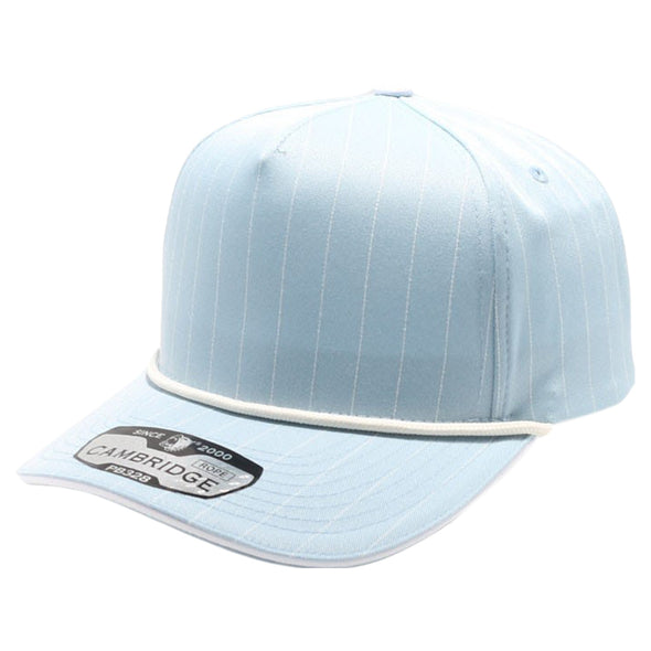 PB328R 5-Panel Pinstripe Snapback With Rope (Sky/White)