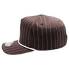 PB328R 5-Panel Pinstripe Snapback With Rope (Brown/White)