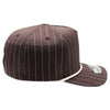 PB328R 5-Panel Pinstripe Snapback With Rope (Brown/White)