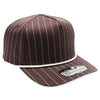 PB328R 5-Panel Pinstripe Snapback With Rope (Brown/White)