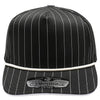 PB328R 5-Panel Pinstripe Snapback With Rope (Black/White)