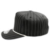 PB328R 5-Panel Pinstripe Snapback With Rope (Black/White)