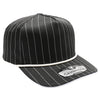 PB328R 5-Panel Pinstripe Snapback With Rope (Black/White)