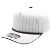 PB328R 5-Panel Pinstripe Snapback With Rope (White/Black)