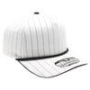 PB328R 5-Panel Pinstripe Snapback With Rope (White/Black)