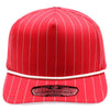 PB328R 5-Panel Pinstripe Snapback With Rope (Red/White)