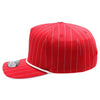 PB328R 5-Panel Pinstripe Snapback With Rope (Red/White)