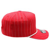 PB328R 5-Panel Pinstripe Snapback With Rope (Red/White)