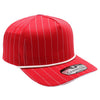 PB328R 5-Panel Pinstripe Snapback With Rope (Red/White)