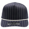 PB328R 5-Panel Pinstripe Snapback With Rope (Navy/White)