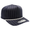 PB328R 5-Panel Pinstripe Snapback With Rope (Navy/White)