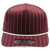 PB328R 5-Panel Pinstripe Snapback With Rope (Burgundy/White)