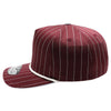 PB328R 5-Panel Pinstripe Snapback With Rope (Burgundy/White)