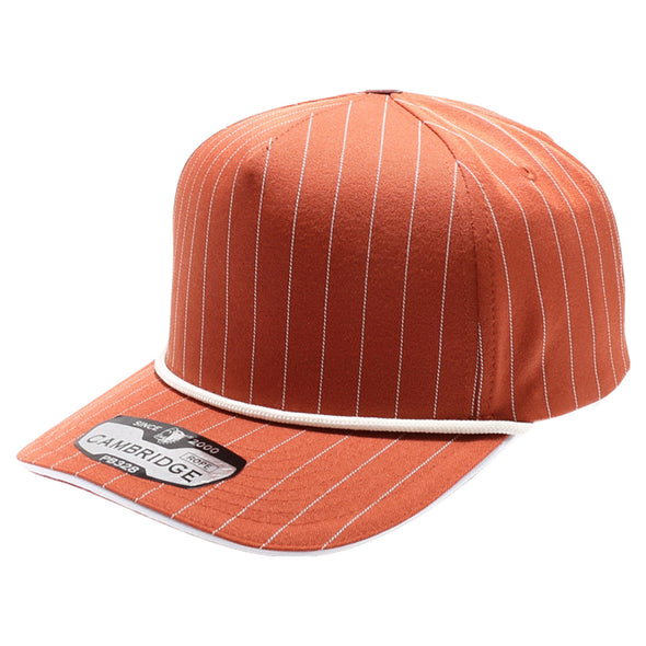 PB328R 5-Panel Pinstripe Snapback With Rope [B.Orange/White]