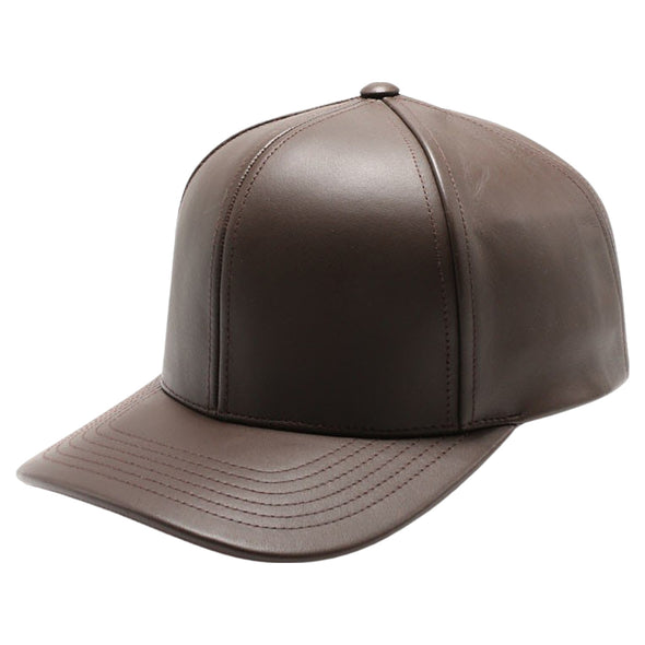 PB271L 100% Genuine Leather Velcro Hat [Dark Brown]