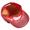 PB271L 100% Genuine Leather Velcro Hat [Red]