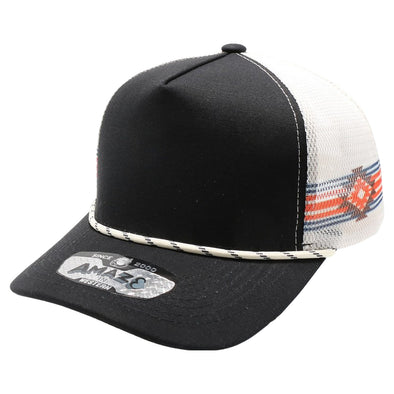 PB225W Five Panel Western Rope [Black/Cream]